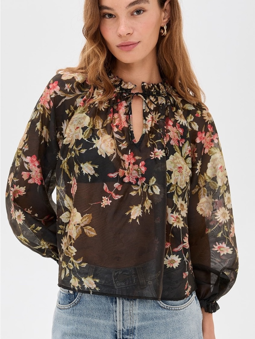 Sea Jolie Print Floral Top Sz M